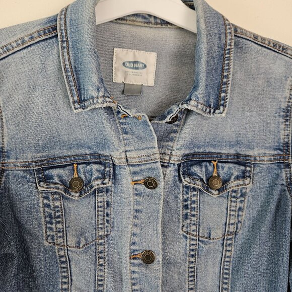 Old Navy Womens Denim Jean Jacket Size Small Blue Classic Casual Button Front - Picture 4 of 10